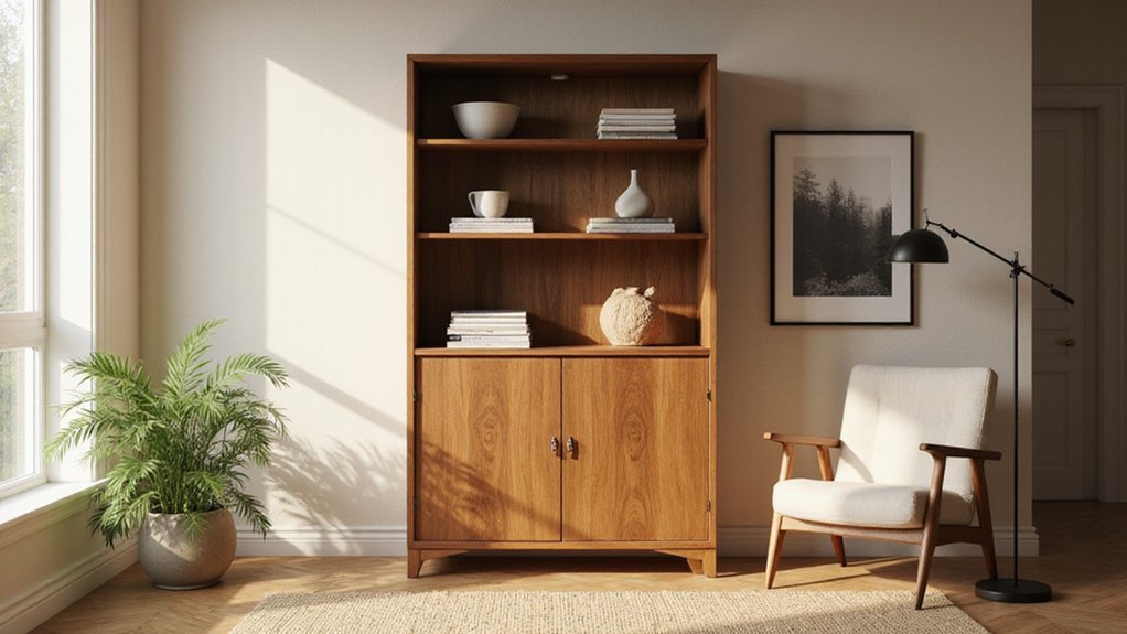 bookcase display with doors