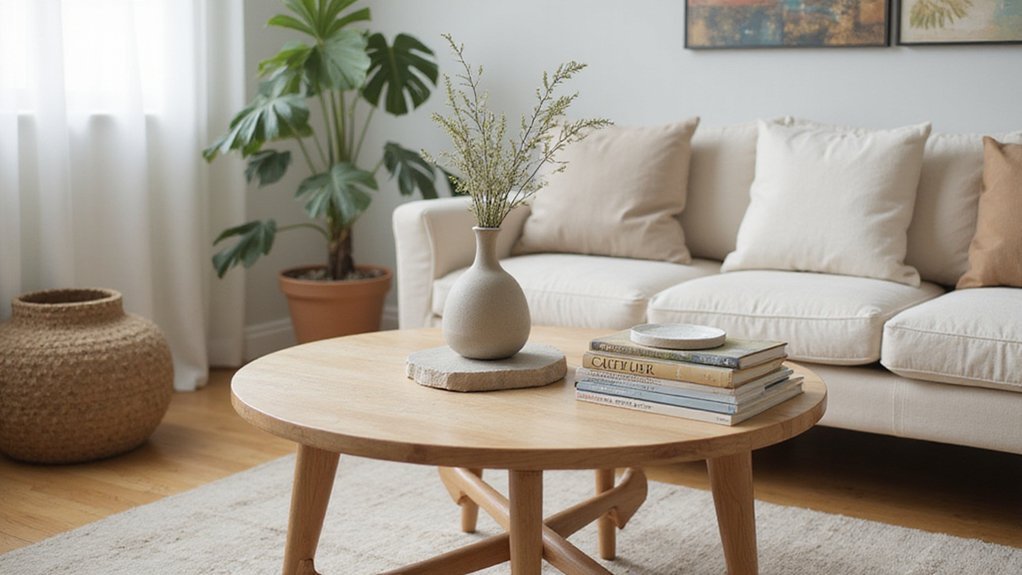 decorate round coffee table