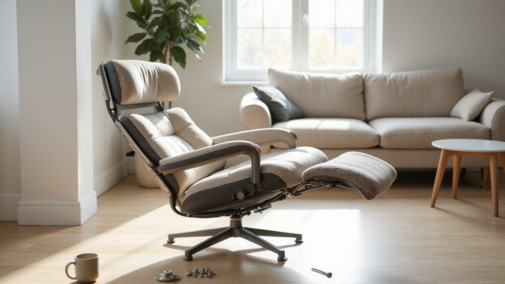 disassemble recliner chair safely