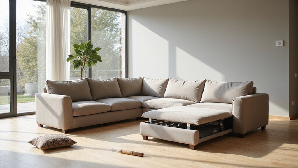 disassemble sectional sofa safely