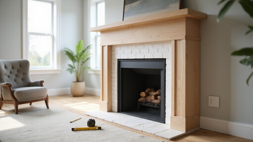 diy fireplace surround construction