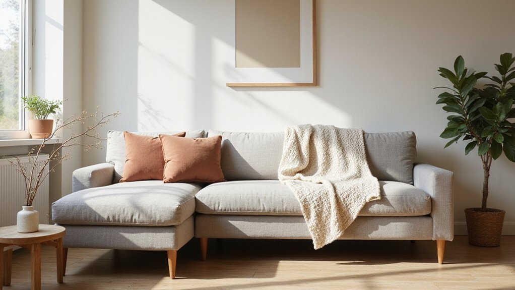 sofa with attached chaise