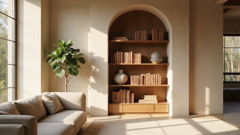 stylish arch bookcase designs